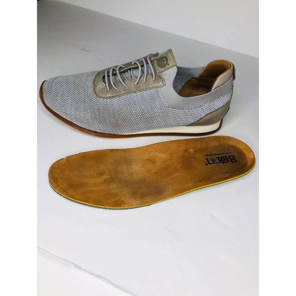 Born Handcrafted Footwear Gray Fabric Leather Accent Sneakers‎ 11.5M